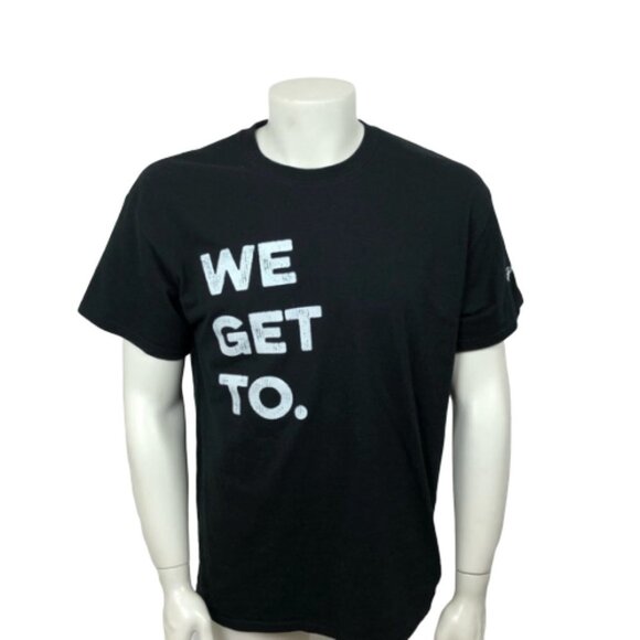 CUSTOM INC "WE GET TO." Men's T-Shirt Black Sz L - Picture 1 of 8